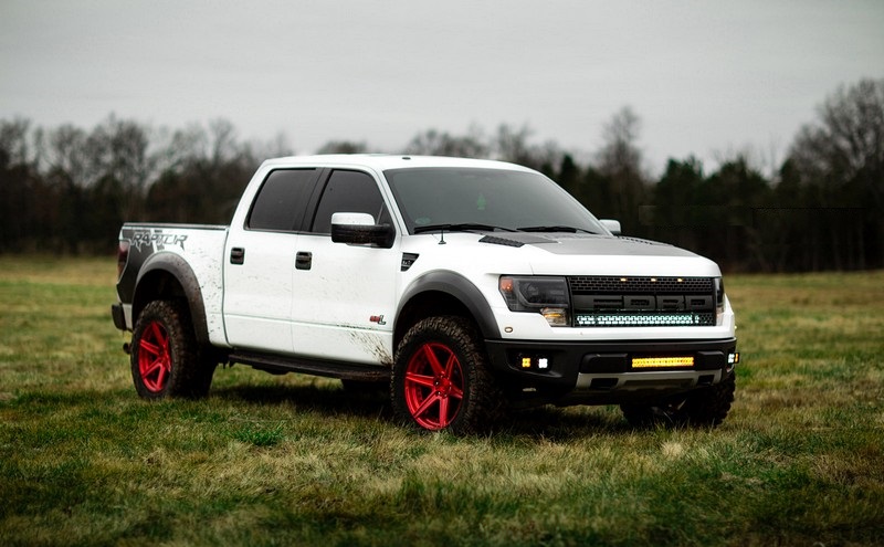 ADV6 M.V2 SL Wheels - Brushed Gloss Red for Ford Raptor SVT