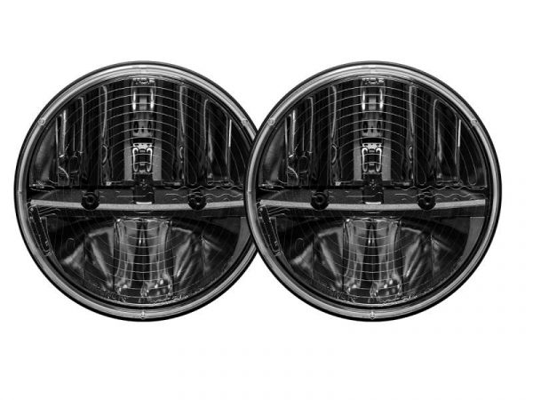 Rigid Industries Truck-Lite 7" Round Heated Lens LED Headlights with PWM Adapters (Chrome)