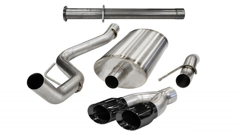 CORSA Performance 3.0" Catback Exhaust + Res Delete Single Side Exit with Twin 4.0" Black PVD Pro-Series Tips Ford Raptor Super Crew 2011-2014