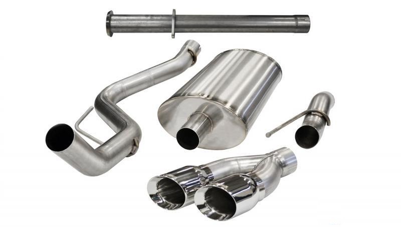 CORSA Performance 3.0" Catback Exhaust + Res Delete Single Side Exit with Twin 4.0" Polished Pro-Series Tips Ford Raptor Super Cab 2011-2014