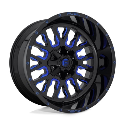 FUEL Off-Road Stroke D645 Wheel, 17x9 with 6 on 135 Bolt Pattern - Gloss Black with Blue Tint